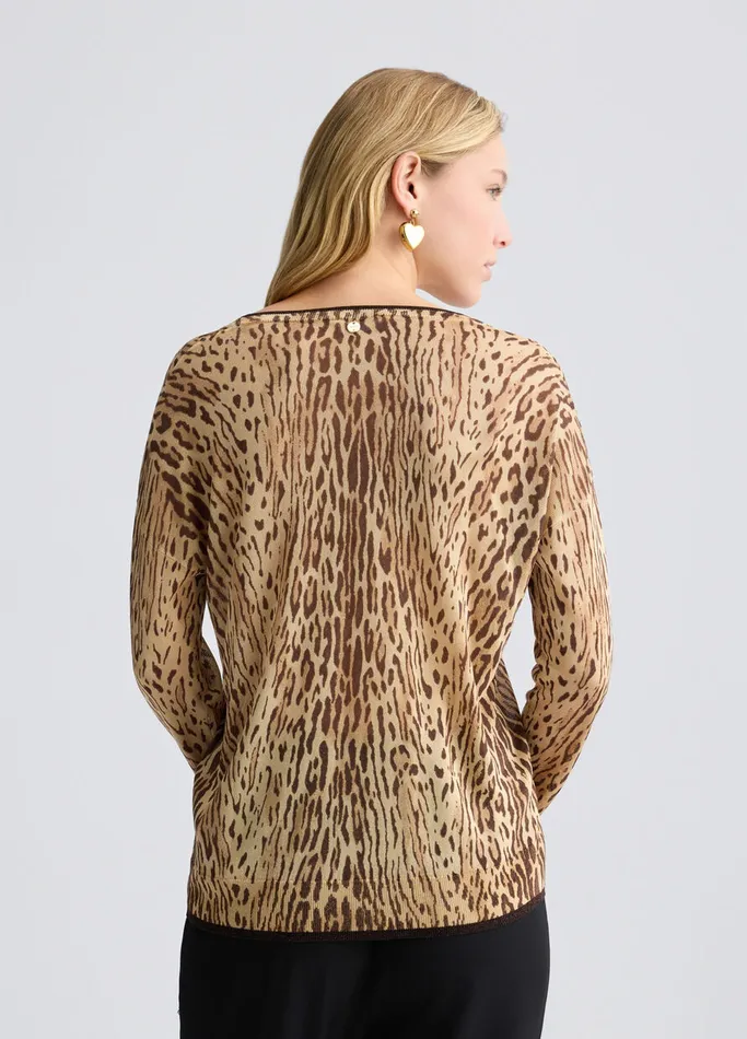 Women Liujo Jumpers and Cardigans Sweatshirt With AnimalPrint Animal Print