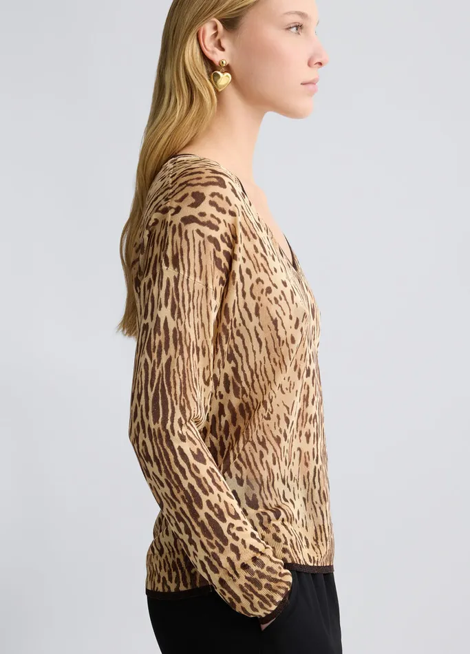 Women Liujo Jumpers and Cardigans Sweatshirt With AnimalPrint Animal Print