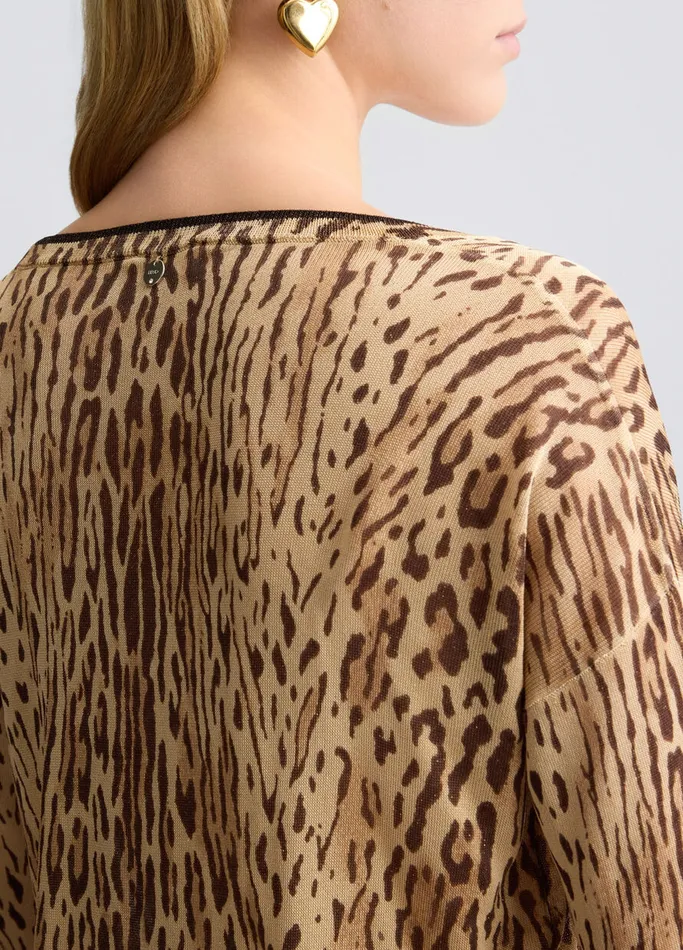 Women Liujo Jumpers and Cardigans Sweatshirt With AnimalPrint Animal Print