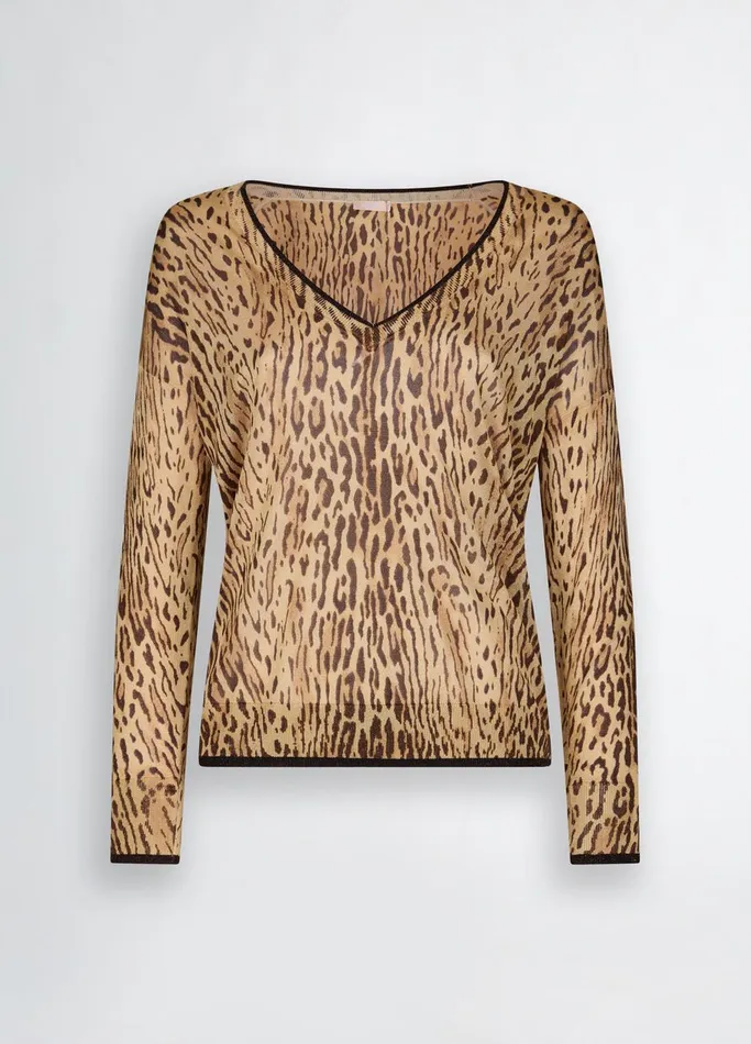 Women Liujo Jumpers and Cardigans Sweatshirt With AnimalPrint Animal Print