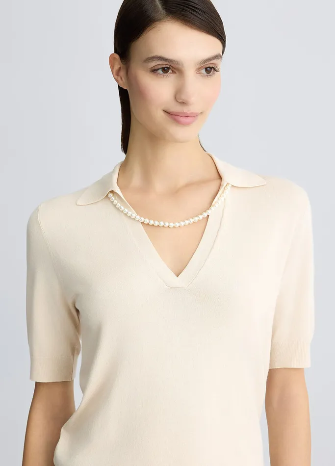 Women Liujo Jumpers and Cardigans Top With Necklace Light Beige
