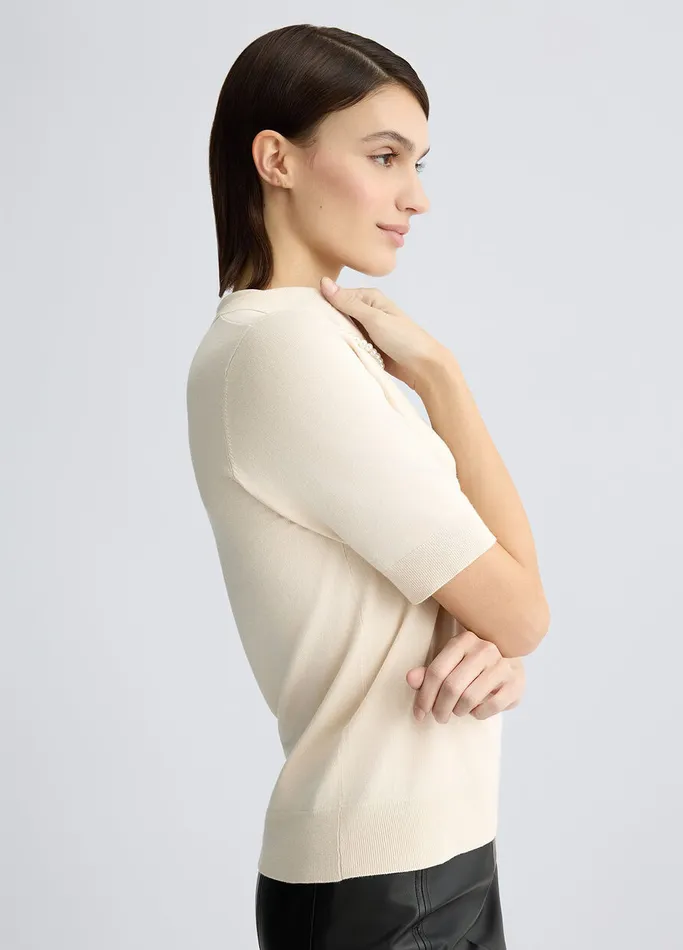 Women Liujo Jumpers and Cardigans Top With Necklace Light Beige