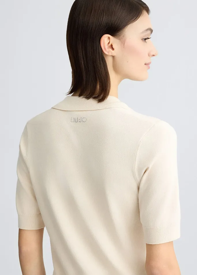 Women Liujo Jumpers and Cardigans Top With Necklace Light Beige