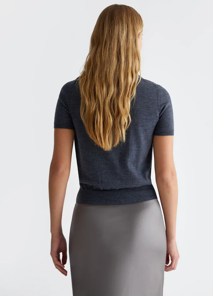 Women Liujo Jumpers and Cardigans Wool Knit TShirt Anthracite