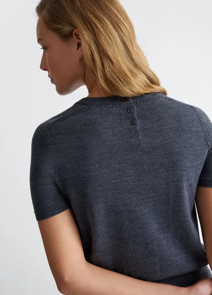 Women Liujo Jumpers and Cardigans Wool Knit TShirt Anthracite