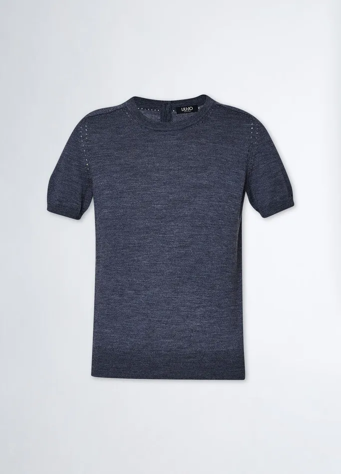 Women Liujo Jumpers and Cardigans Wool Knit TShirt Anthracite