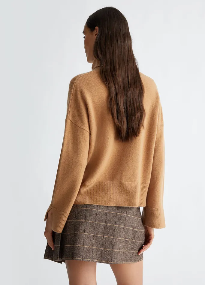 Women Liujo Jumpers and Cardigans Woollen Turtleneck Beige