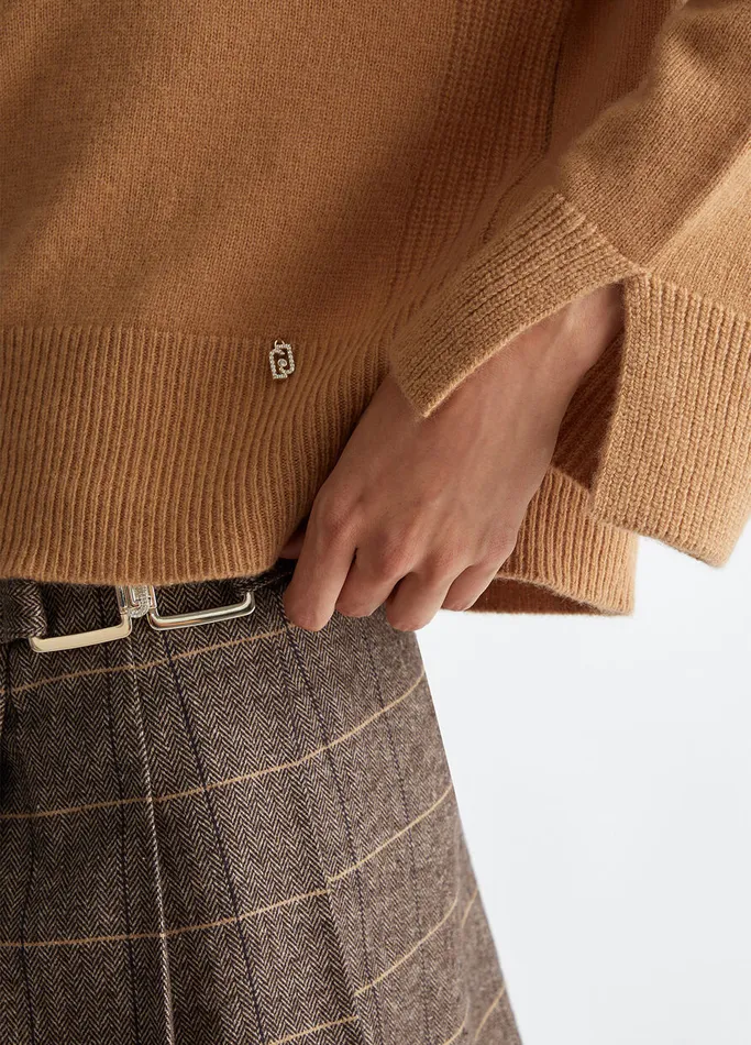 Women Liujo Jumpers and Cardigans Woollen Turtleneck Beige