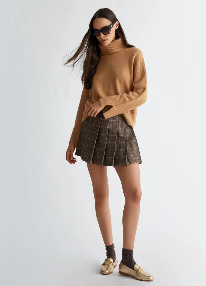 Women Liujo Jumpers and Cardigans Woollen Turtleneck Beige