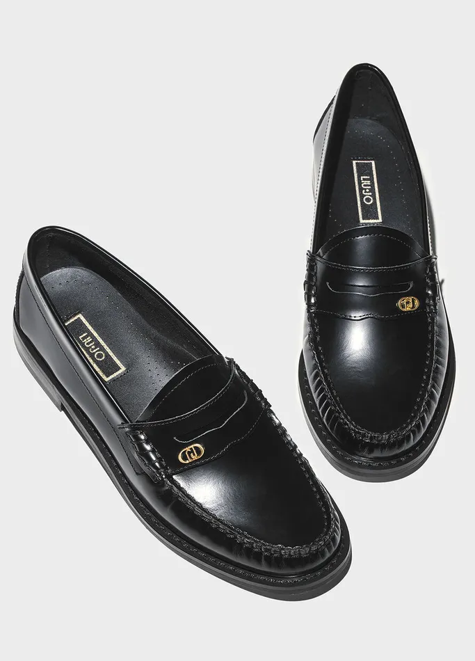 Women Liujo Most Wanted Black Leather Loafers