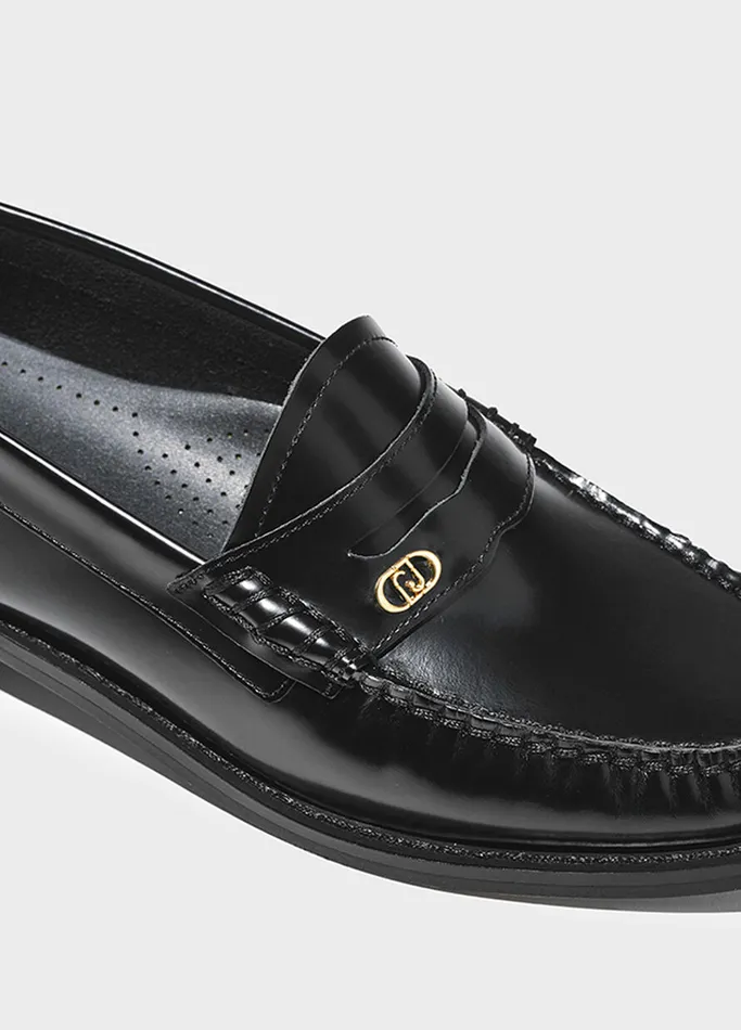 Women Liujo Most Wanted Black Leather Loafers