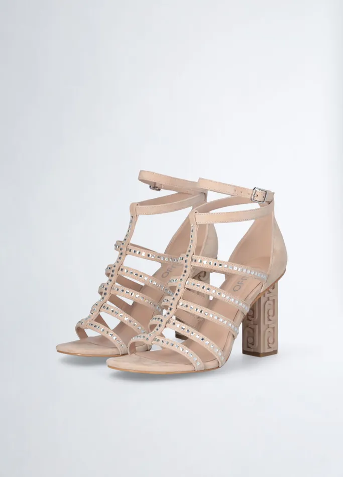 Women Liujo Sandals Sandals With Branded Heel Beige
