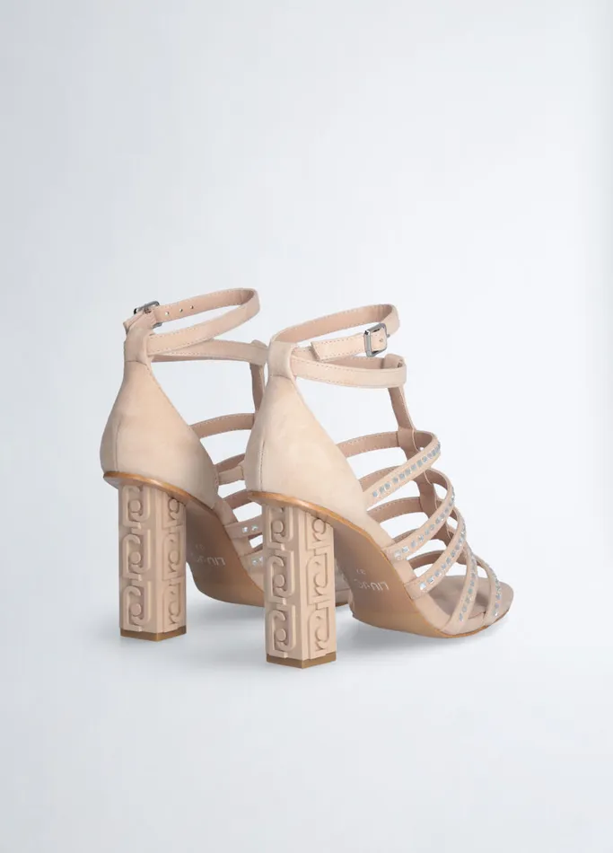 Women Liujo Sandals Sandals With Branded Heel Beige