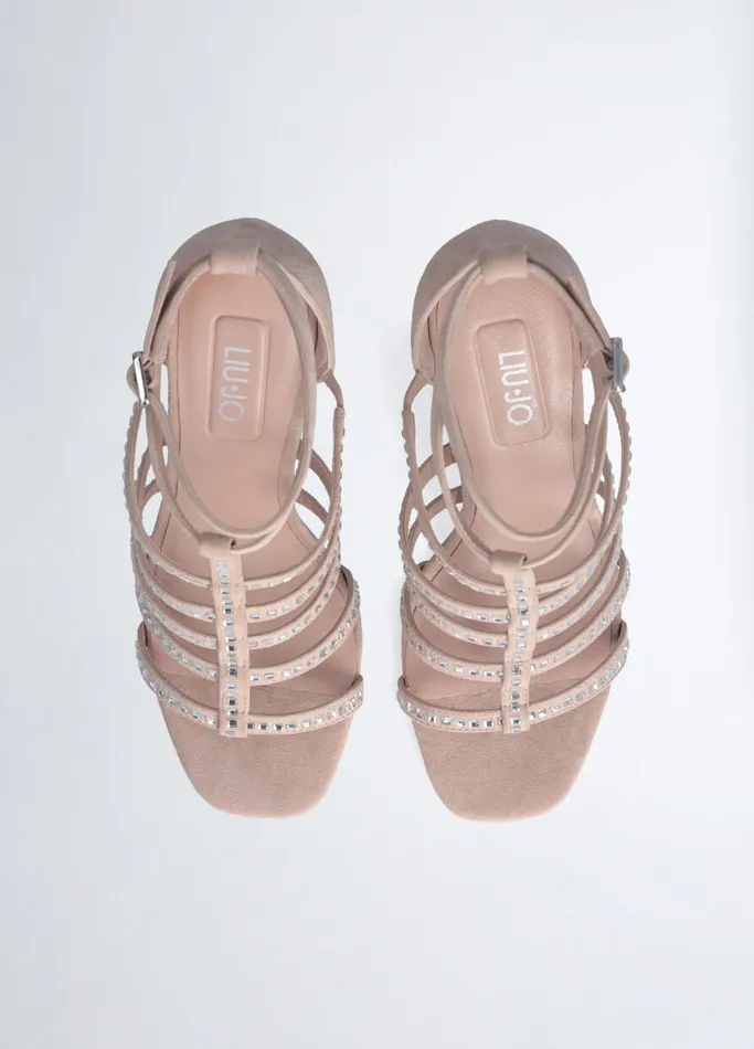 Women Liujo Sandals Sandals With Branded Heel Beige