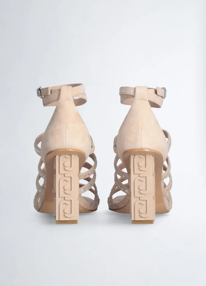 Women Liujo Sandals Sandals With Branded Heel Beige