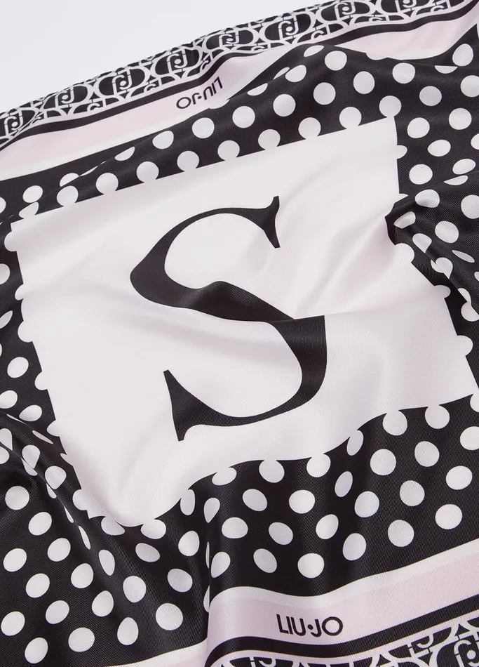 Women Liujo Scarves and Foulards Black Letter S Foulard