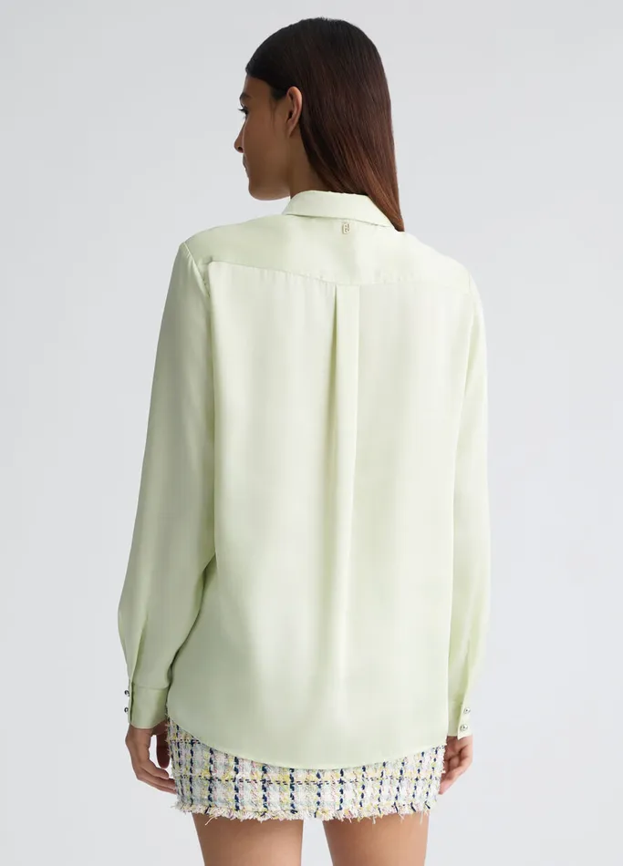 Women Liujo Shirts and Blouses Satin Shirt Green