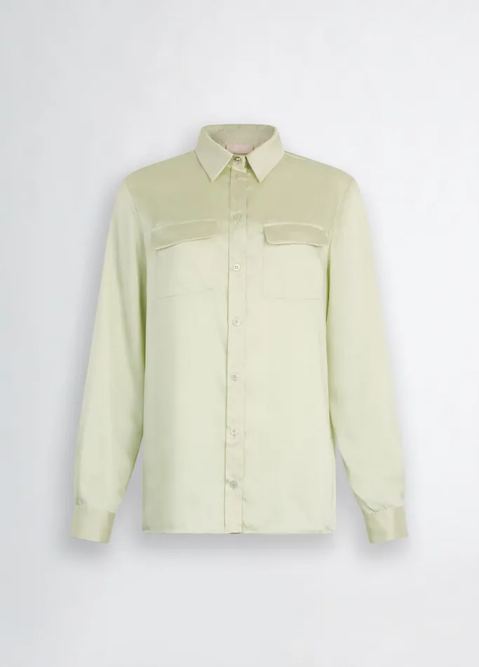 Women Liujo Shirts and Blouses Satin Shirt Green
