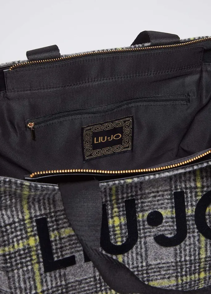 Women Liujo Shopping Bags Jacquard Shopping Bag Black