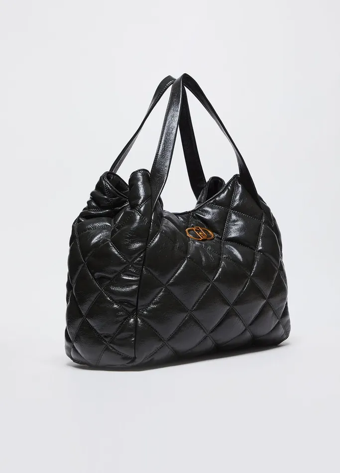 Women Liujo Shopping Bags Quilted Shopping Bag Olive Green