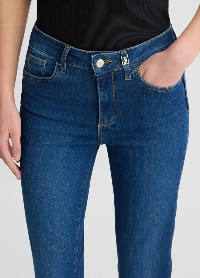 Women Liujo Skinny Jeans HighRise Bootcut Jeans Dark Denim