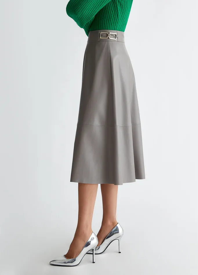 Women Liujo Skirts Coated Fabric Skirt Grey