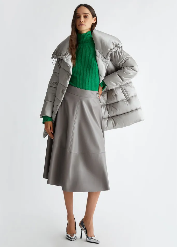 Women Liujo Skirts Coated Fabric Skirt Grey