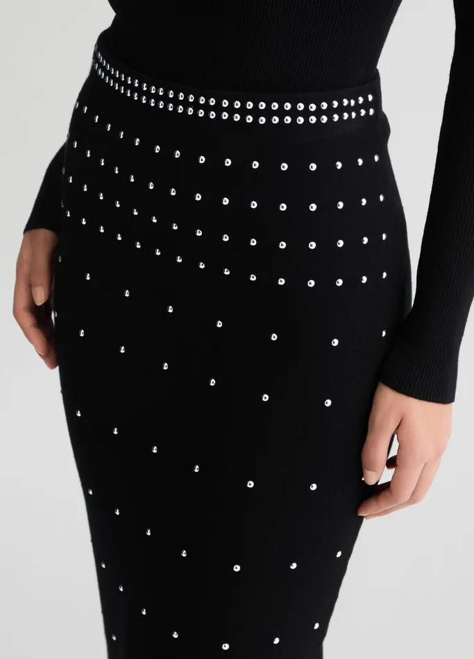 Women Liujo Skirts Knit Skirt With Studs Black