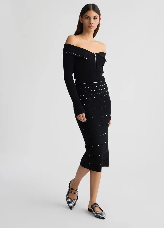 Women Liujo Skirts Knit Skirt With Studs Black