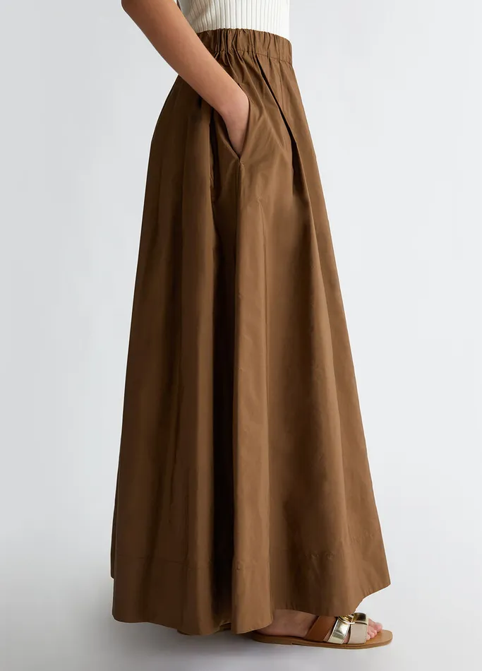 Women Liujo Skirts Long Taffeta Skirt Brown