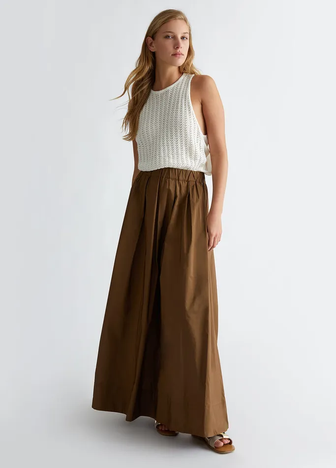 Women Liujo Skirts Long Taffeta Skirt Brown