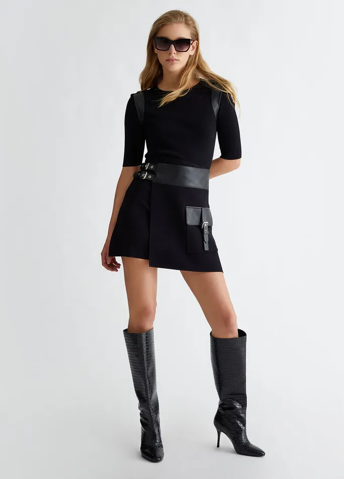 Women Liujo Skirts Miniskirt With Belt Black