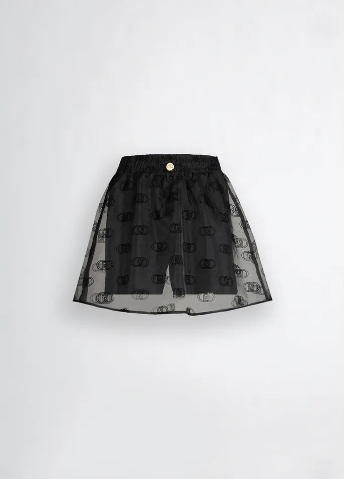 Women Liujo Skirts Printed Organza Miniskirt Black