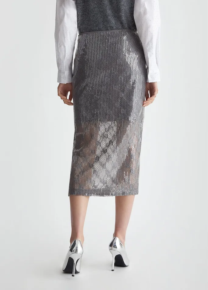 Women Liujo Skirts Sequinned Lace Skirt Grey