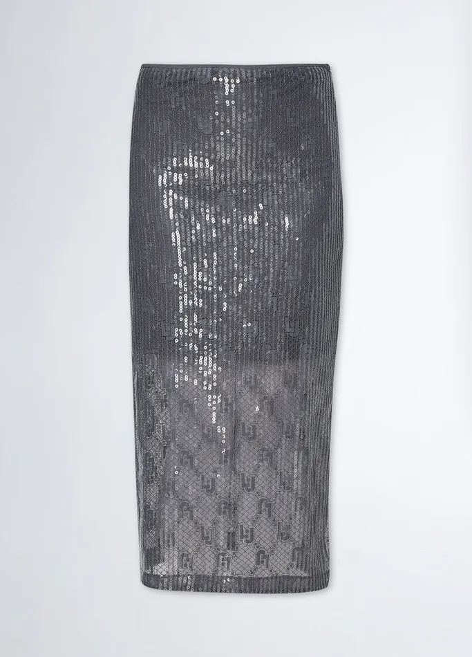 Women Liujo Skirts Sequinned Lace Skirt Grey