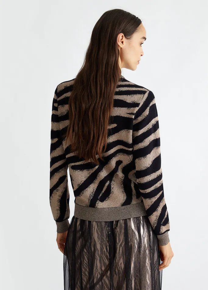 Women Liujo Sportswear Jacquard Cardigan With Zip Black