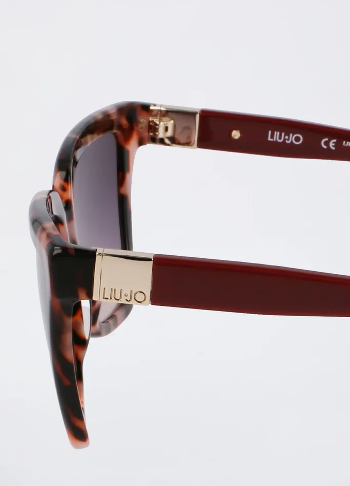 Women Liujo Sunglasses Pink Tortoiseshell CatEye Sunglasses