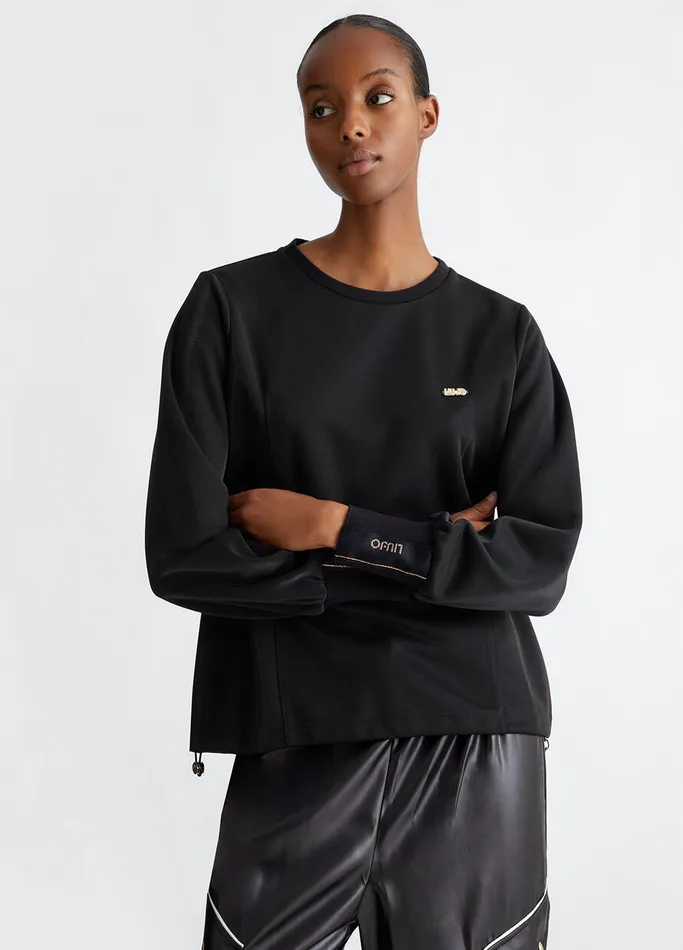 Women Liujo Sweatshirts Crew Neck Sweatshirt Black