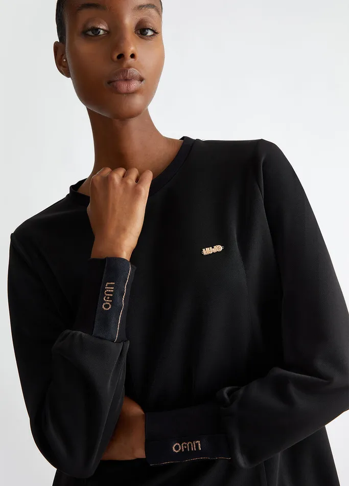 Women Liujo Sweatshirts Crew Neck Sweatshirt Black