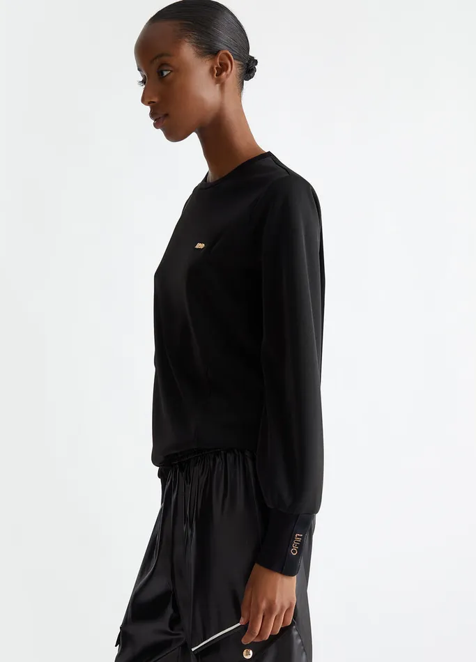 Women Liujo Sweatshirts Crew Neck Sweatshirt Black