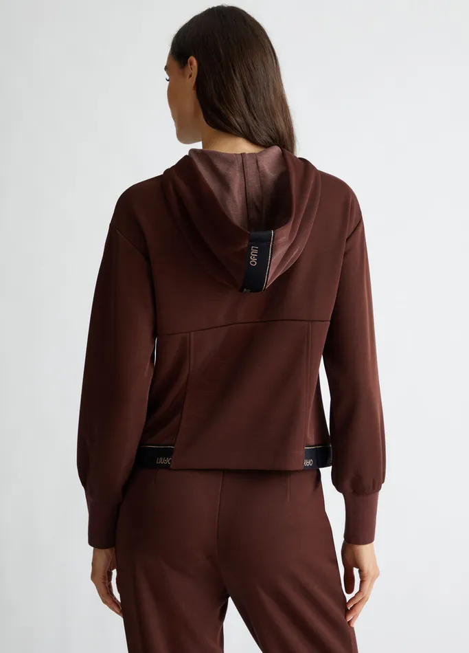 Women Liujo Sweatshirts Hooded Sweatshirt With Zip Brown