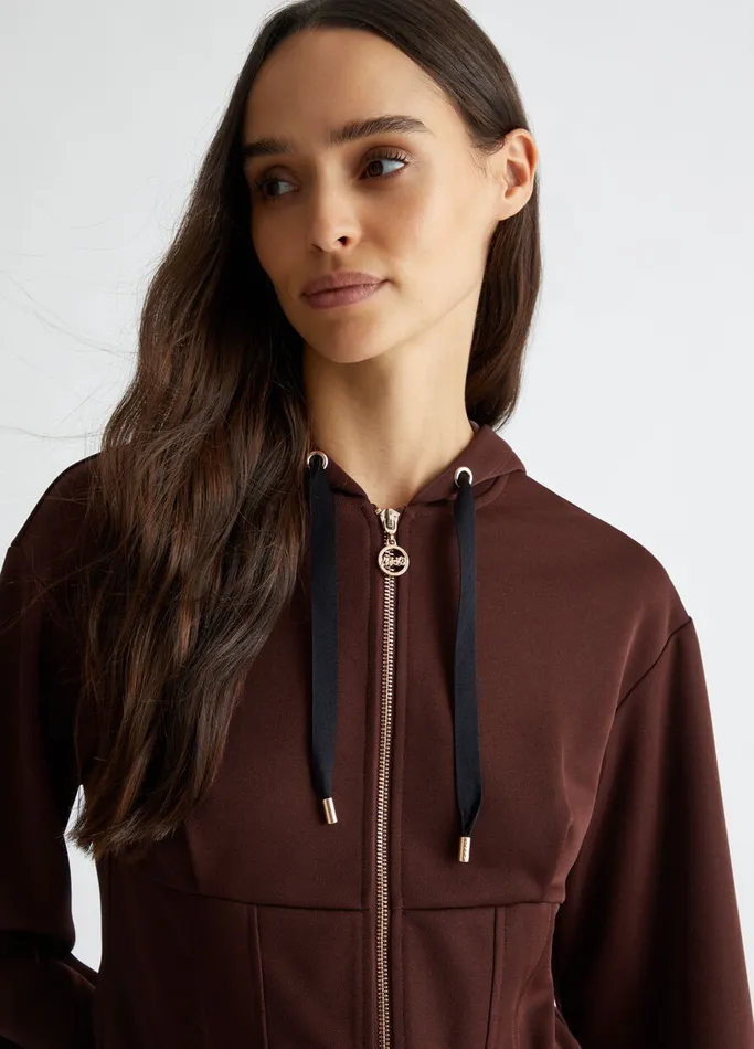 Women Liujo Sweatshirts Hooded Sweatshirt With Zip Brown