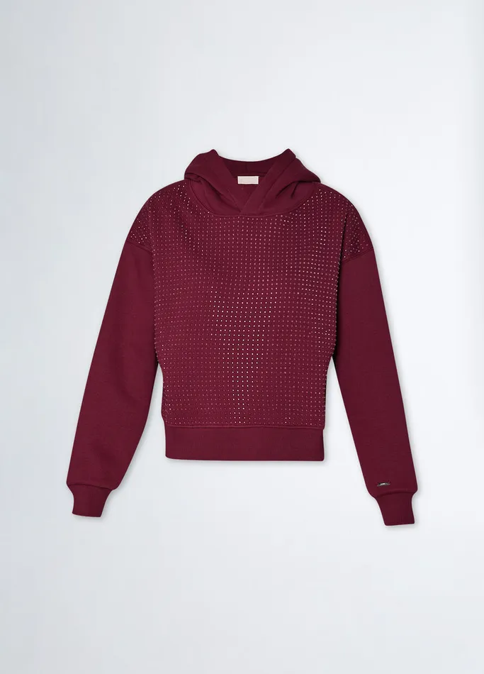 Women Liujo Sweatshirts Sweatshirt With Rhinestones Burgundy