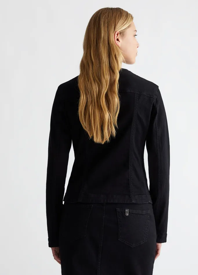 Women Liujo Tailleurs Denim Jacket With Logo Black Denim