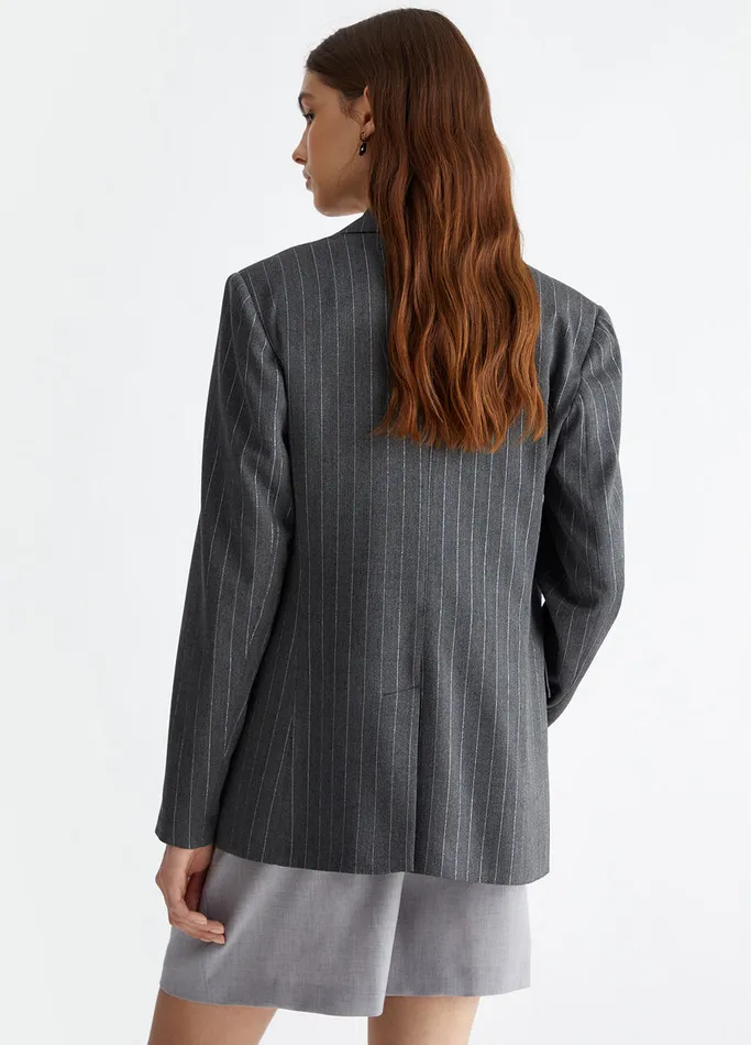 Women Liujo Tailleurs Pin Striped Blazer Grey