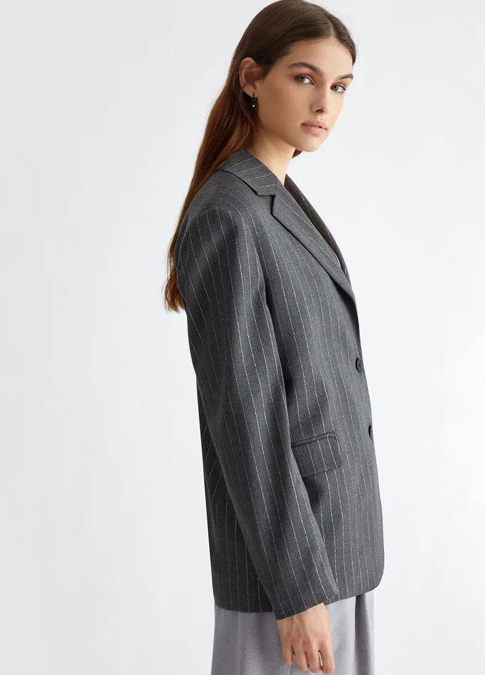 Women Liujo Tailleurs Pin Striped Blazer Grey