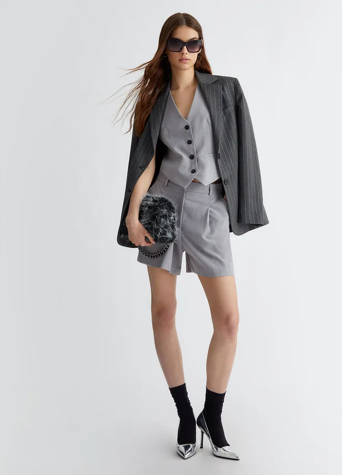 Women Liujo Tailleurs Pin Striped Blazer Grey