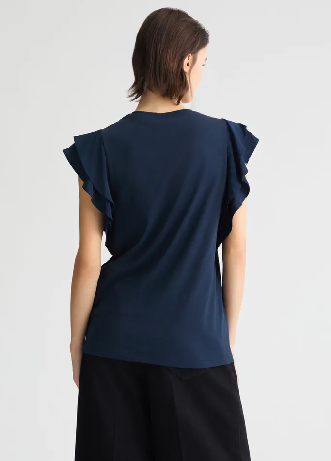 Women Liujo Tops And TShirts TShirt With Ruching Blue