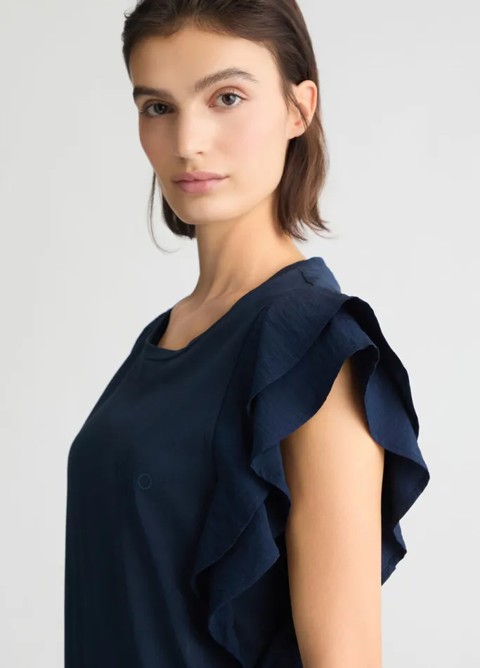 Women Liujo Tops And TShirts TShirt With Ruching Blue
