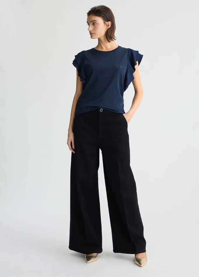 Women Liujo Tops And TShirts TShirt With Ruching Blue